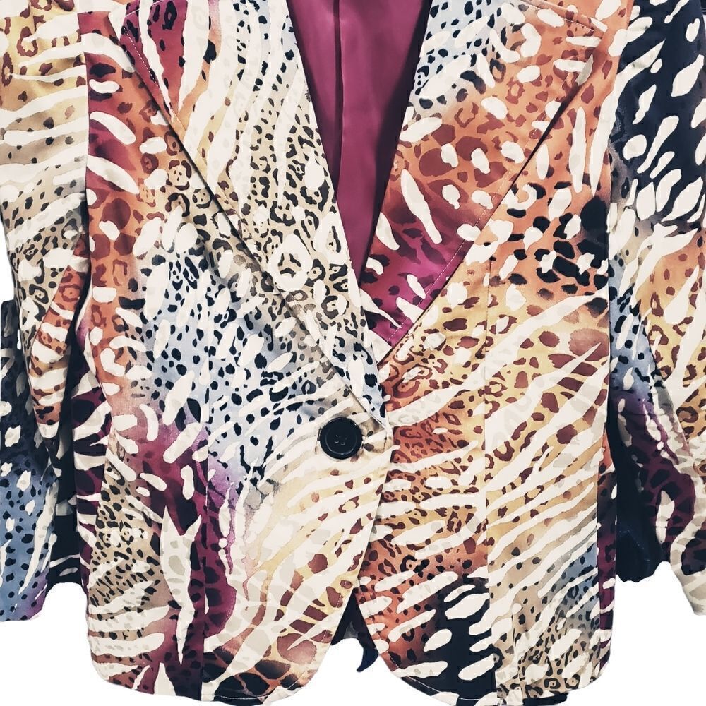Transitions Multicolored Blazer Size 4 - Picture 6 of 15